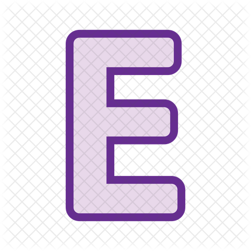 Letter e Icon - Download in Colored Outline Style