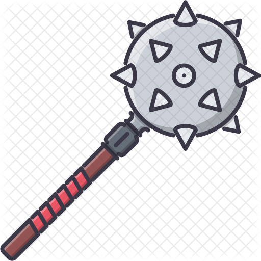Mace Icon Download in Colored Outline Style