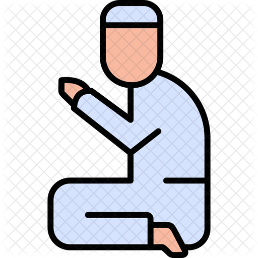 Man praying Icon - Download in Colored Outline Style