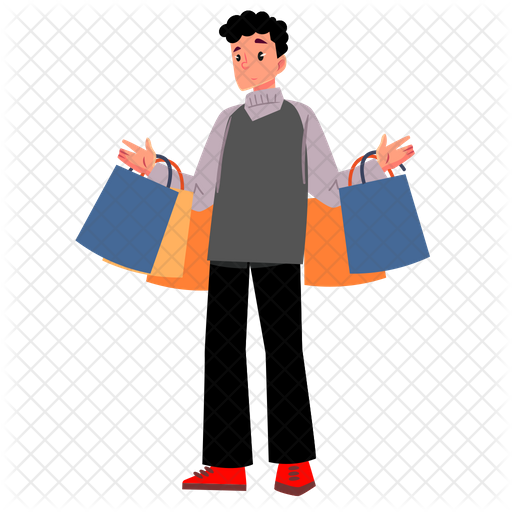 Man Shopping Icon - Download in Flat Style