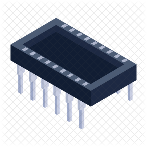 Microcontroller Icon - Download in Isometric Style