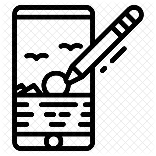 Mobile Drawing Icon Download in Line Style