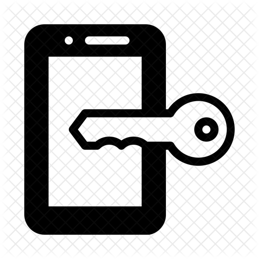 Mobile key Icon Download in Glyph Style