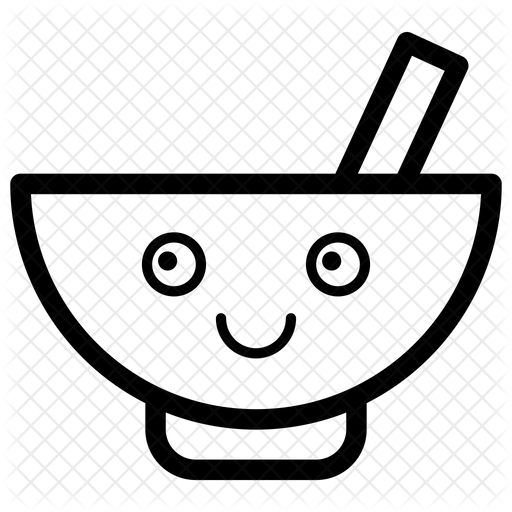 Mortar Pestle Emoji Icon Download in Line Style