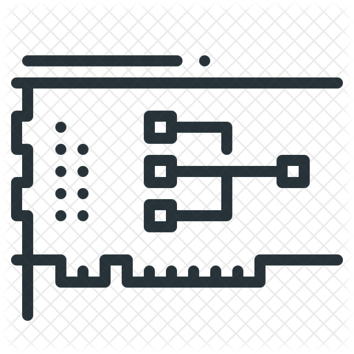 Network Card Icon Download in Line Style