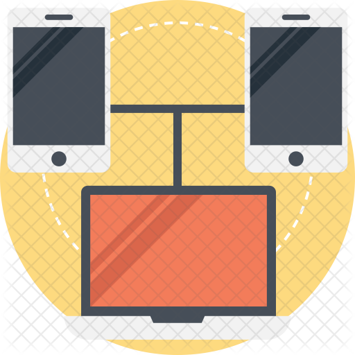Network Devices Icon Download in Flat Style
