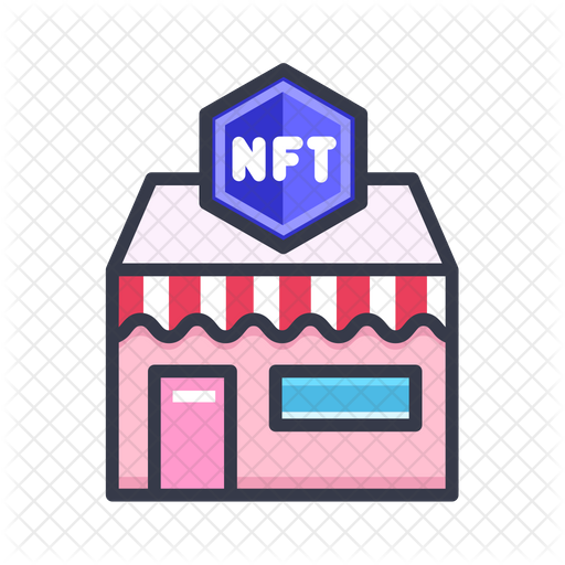 NFT Marketplace Icon - Download In Colored Outline Style