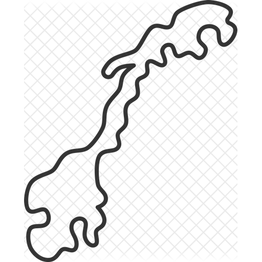 Norway Map Icon - Download in Line Style