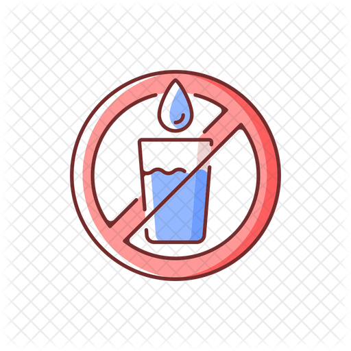 Not Drinking Water Icon Download In Colored Outline Style