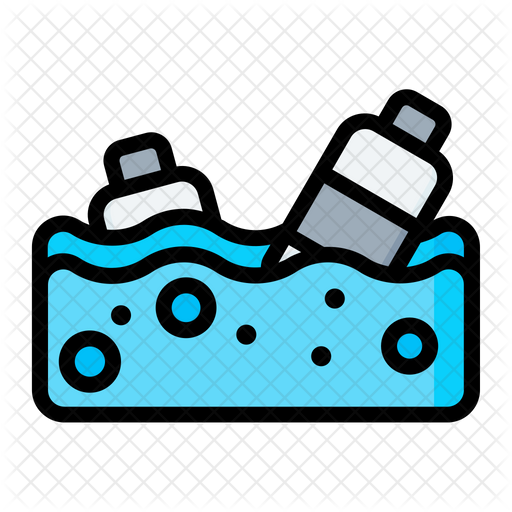 Ocean Pollution Icon - Download in Colored Outline Style