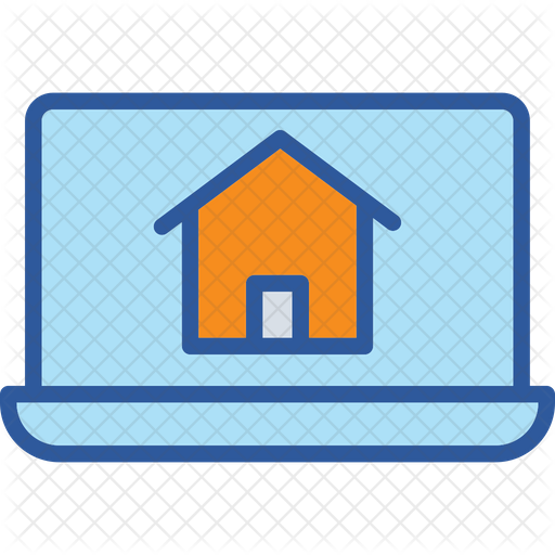 Online Computer Icon - Download in Colored Outline Style