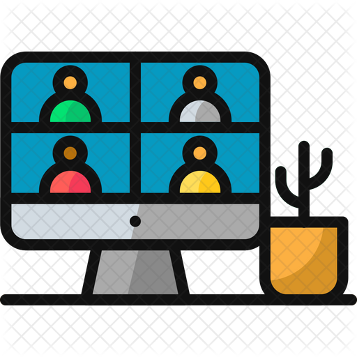 online meeting icon of colored outline style available in svg png eps ai icon fonts online meeting icon