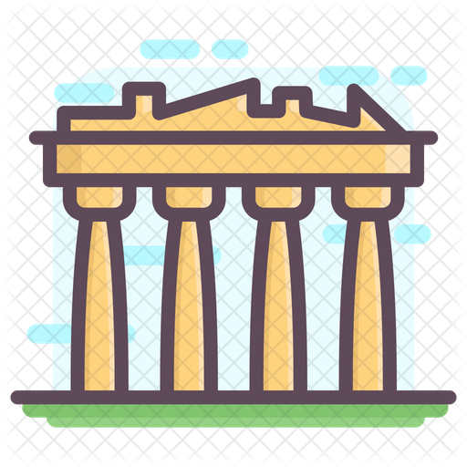 Parthenon Athens Icon Of Colored Outline Style Available In Svg Png Eps Ai Icon Fonts