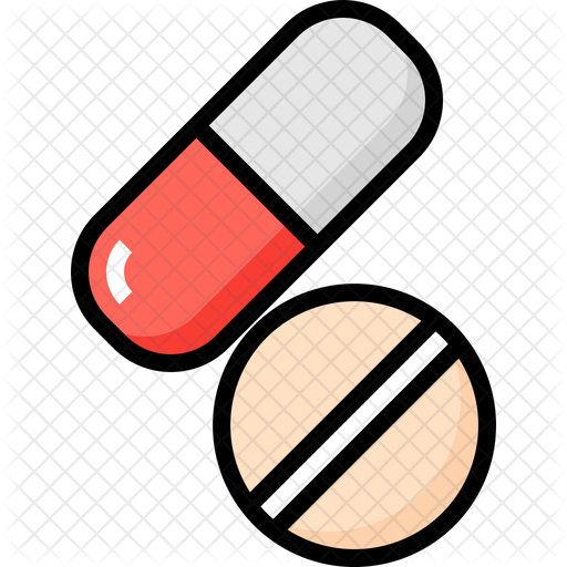 Pills Icon - Download in Colored Outline Style