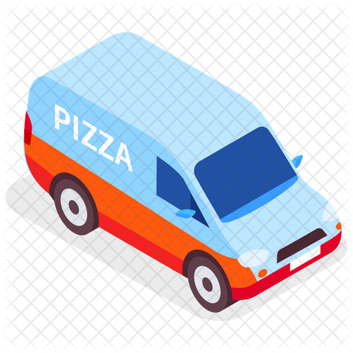 Pizza Van Icon Download In Isometric Style