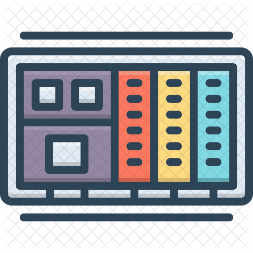 Plc Icon - Download In Colored Outline Style