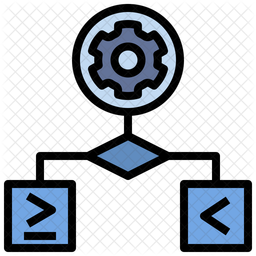 Process Flowchart Icon - Download in Colored Outline Style