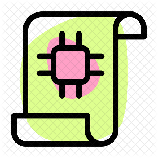 Processor Paper Icon Download in Colored Outline Style