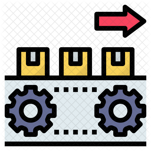 Production management Icon - Download in Colored Outline Style
