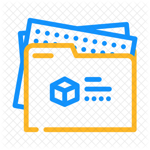 Project Folder Icon Download in Colored Outline Style