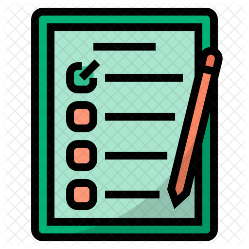 Questionnaire Icon - Download in Colored Outline Style