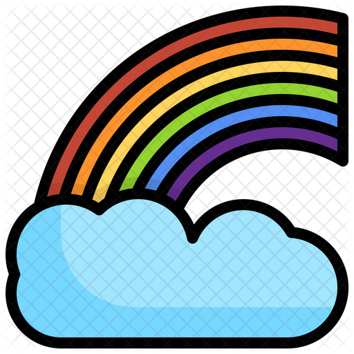 Rainbow Icon - Download in Colored Outline Style