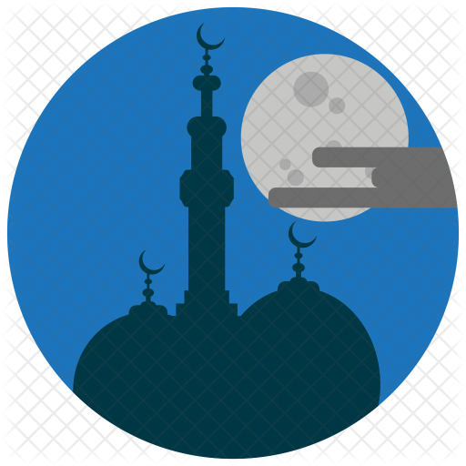 Blue Flat Ramadhan Emblem Vector