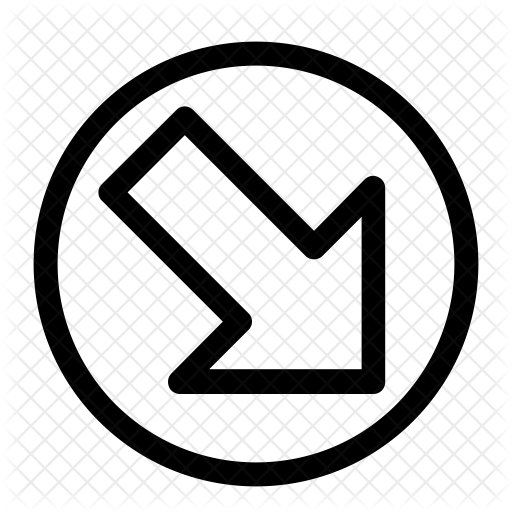 Right bottom corner Icon Download in Line Style