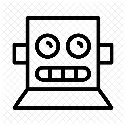 Robot Emoji Icon Download in Line Style