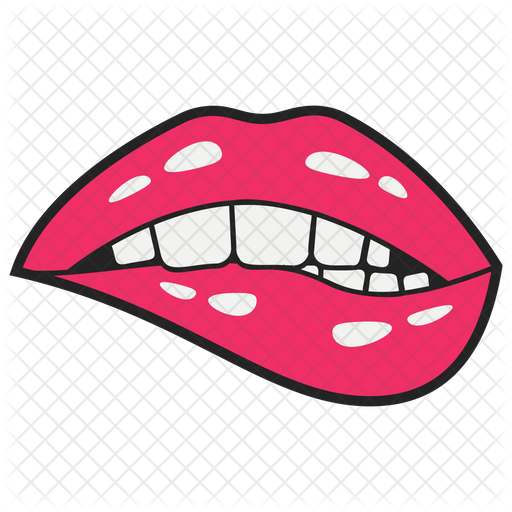 Romantic Lip Biting Icon Of Colored Outline Style Available In Svg Png Eps Ai Icon Fonts