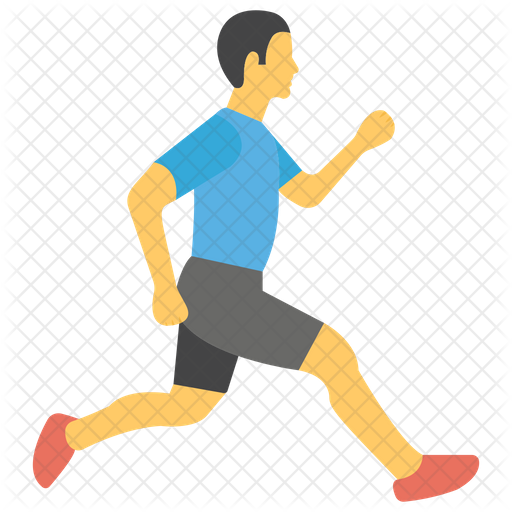Running Exercise Icon Download in Flat Style