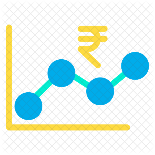 Rupees Growth Graph Icon - Download in Flat Style