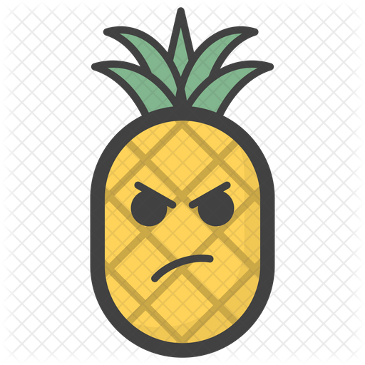 Free Sad Pineapple Colored Outline Emoji Icon Available In Svg Png Eps Ai Icon Fonts