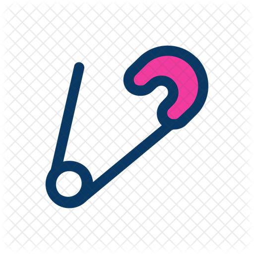 Safety Pin Open Icon Download in Colored Outline Style
