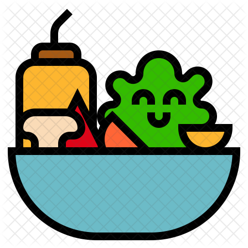 Salad bowl Icon - Download in Colored Outline Style