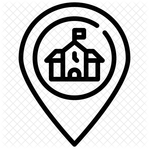 School Location Icon - Download in Line Style