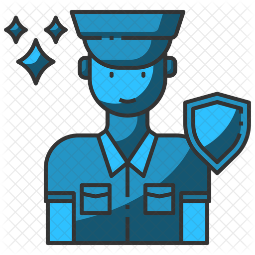 Security Guard Icon Download In Colored Outline Style