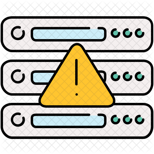 Server Alert Icon - Download in Colored Outline Style