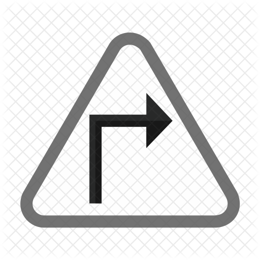 Sharp right turn Icon - Download in Colored Outline Style