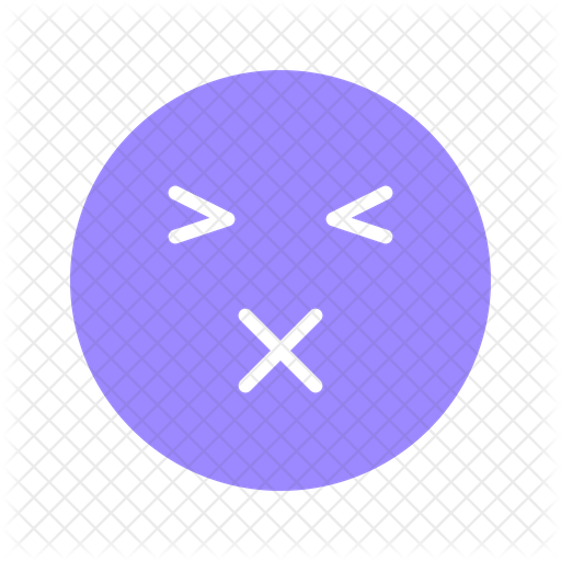 Silence Emoji Icon Download in Flat Style