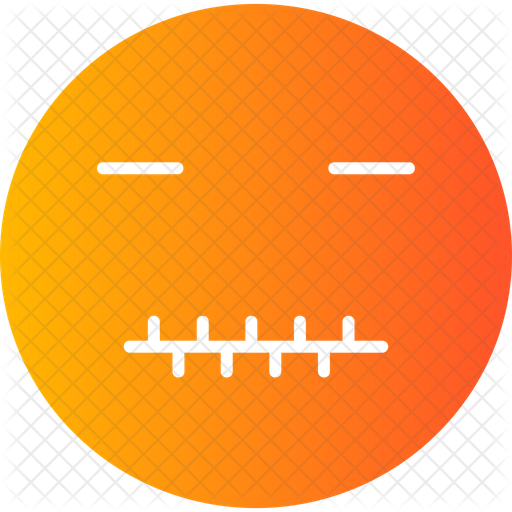 Silent Emoji Icon Download in Gradient Style