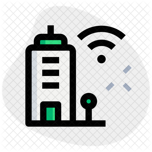 Smart Building Icon - Download in Colored Outline Style