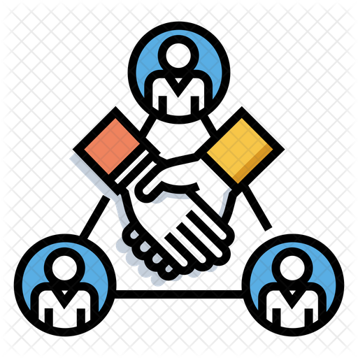 Social Connection Icon - Download in Colored Outline Style