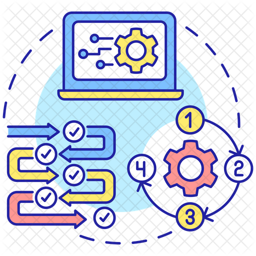 Software development life cycle Icon - Download in Colored Outline Style