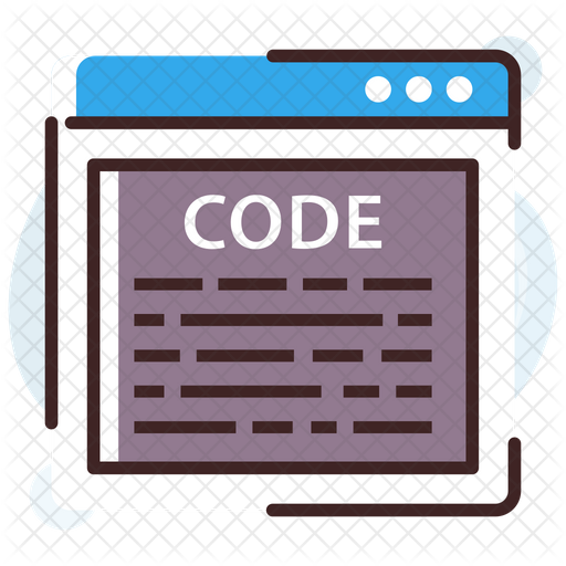 Source Code Icon - Download in Colored Outline Style
