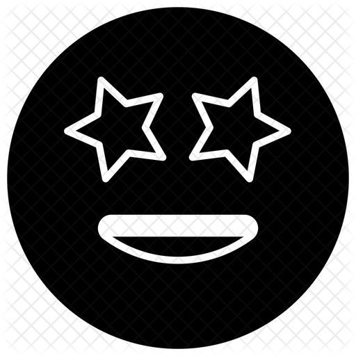 Star Eyes Emoji Emoji Icon Download in Glyph Style