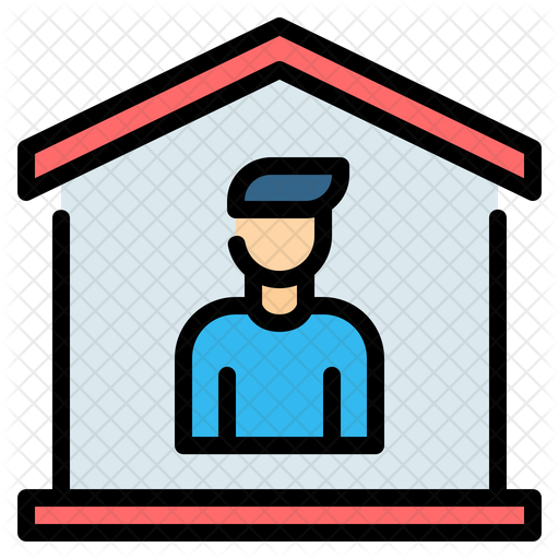 Stay At Home Icon - Download in Colored Outline Style