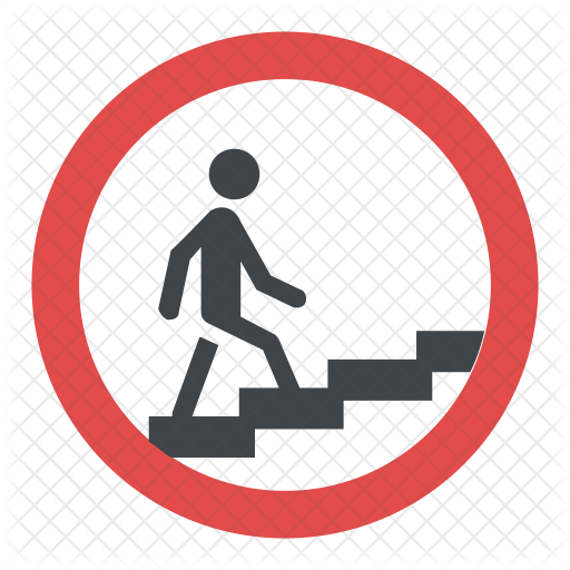 Stepped Access Sign Icon - Download in Flat Style