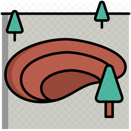 Surface Mining Icon - Download in Colored Outline Style