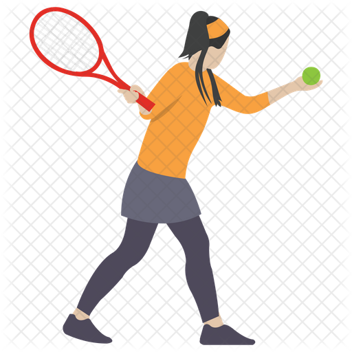 Tennis Playing Icon - Download in Flat Style